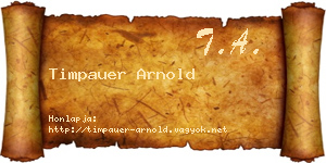 Timpauer Arnold névjegykártya